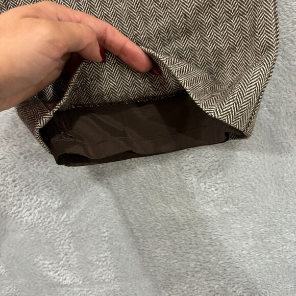 LL Bean Pants Straight Leg 4P Brown‎ Houndstooth Cotton Lined Classic Fit Womens - Picture 3 of 10